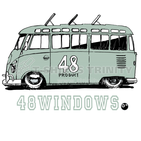 Vwバス 48windows バックプリント デザインtシャツ通販 Tシャツトリニティ