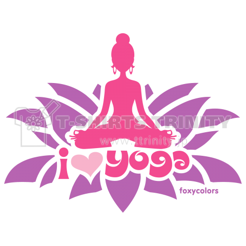 ヨガ Tシャツ ウェア LOVE YOGA LOTUS 蓮の花 dark