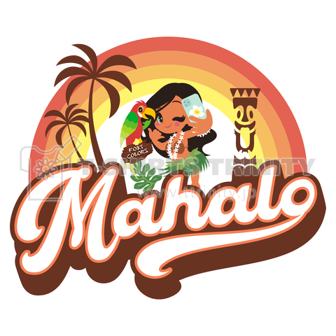 MAHALO HULA フラベイビー Tシャツ