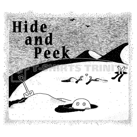 Hide And Peek 穴の中 背景無色 デザインtシャツ通販 Tシャツトリニティ