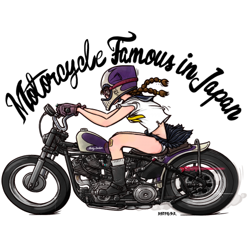 GIRL ON A MOTORCYCLE.