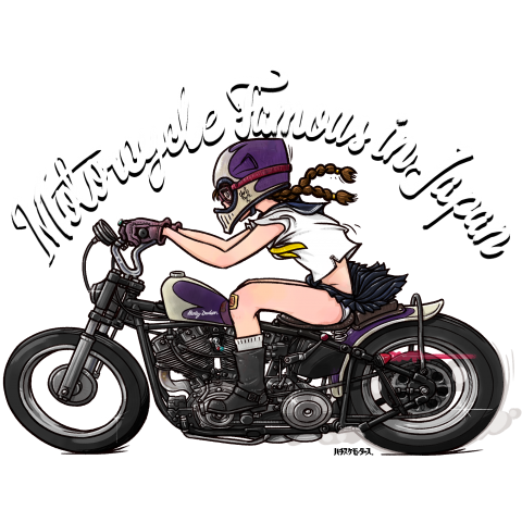 GIRL ON A MOTORCYCLE.