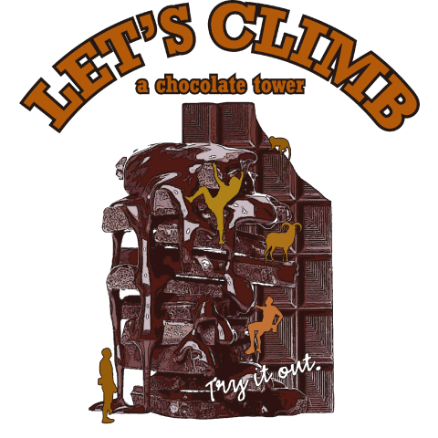 Climbing chocolate tower