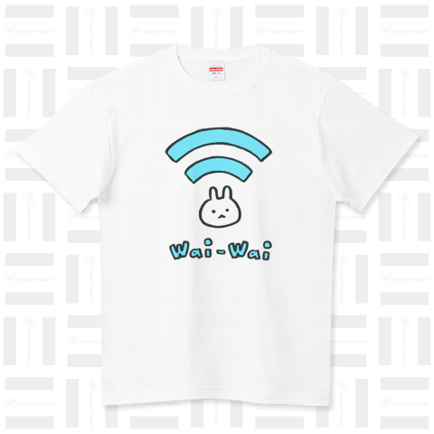Wai-Waiうさぎ ハイクオリティーTシャツ(5.6オンス)