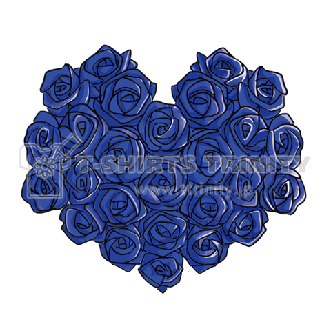 バレンタイン 青いバラ デザインtシャツ通販 Tシャツトリニティ