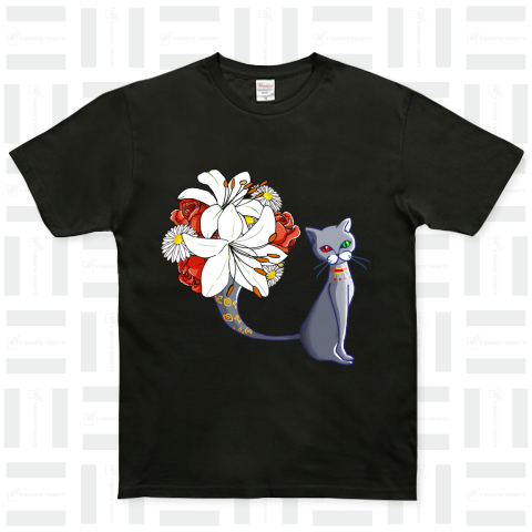 猫の花瓶 ベーシックTシャツ(5.0オンス)