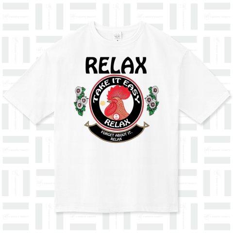 パロディー商品 RELAX リラックス ~ 日本の夏 イベント フェス にも ~ ビッグシルエットTシャツ(5.6オンス)