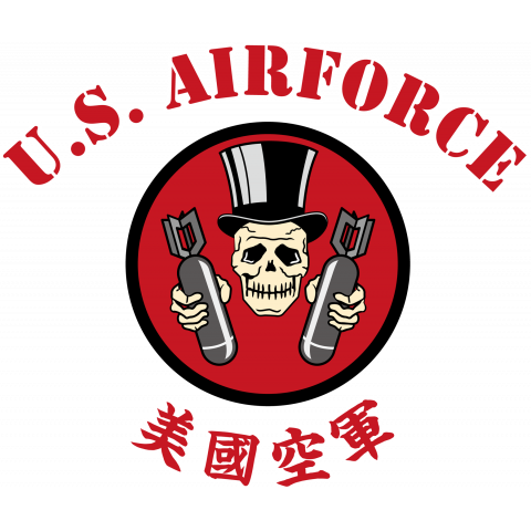 アメリカ空軍 Air force スコードロンパッチ骸骨2