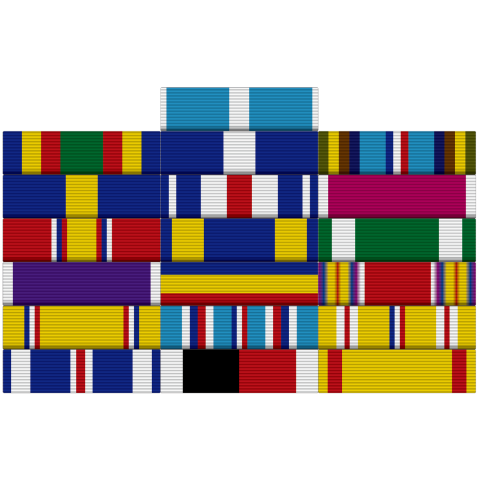 アメリカ海軍将校略綬 勲章などの功績をマークで表示。