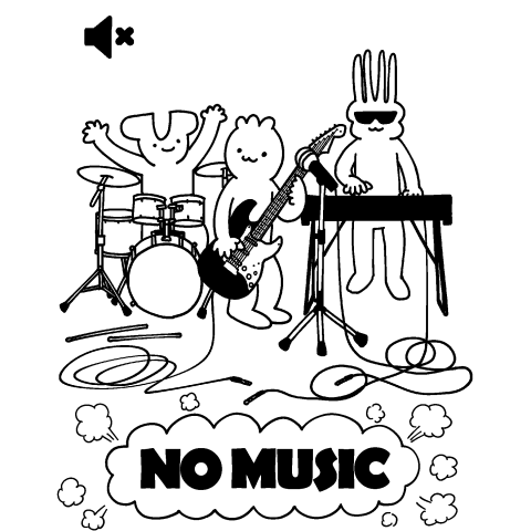 No Music ホワイト プンスカポップ デザインtシャツ通販 Tシャツトリニティ