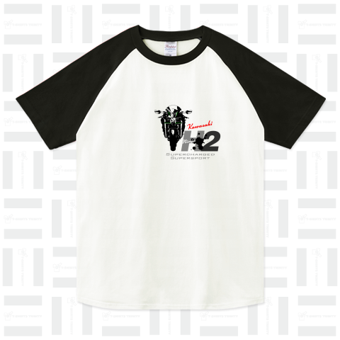 Kawasaki NinjaH2 ラグランTシャツ(5.6オンス)