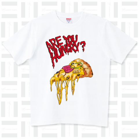 ARE YOU HUNGRY? (ピザ) ハイグレードTシャツ(6.2オンス)