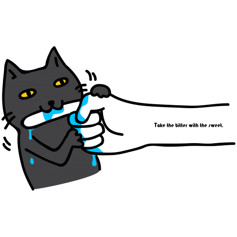 ネコの甘噛み・黒猫