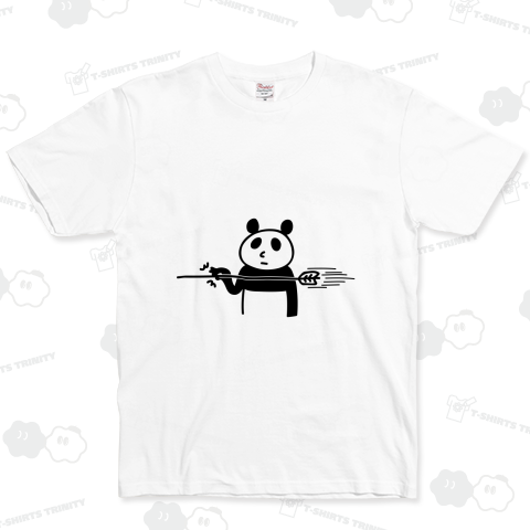 弓道 矢をつまむパンダ（Tシャツ）|デザインTシャツ通販【Tシャツ