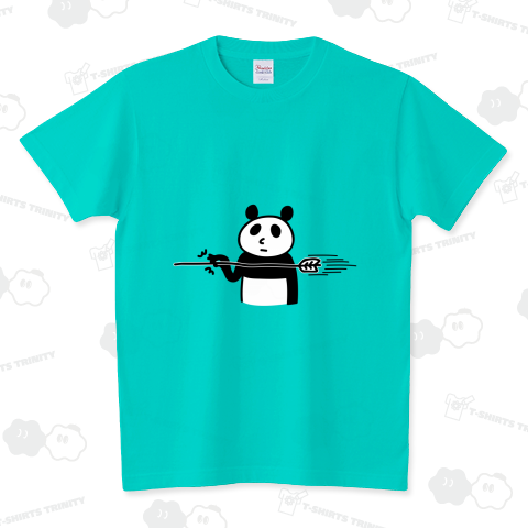 弓道 矢をつまむパンダ（Tシャツ）|デザインTシャツ通販【Tシャツ