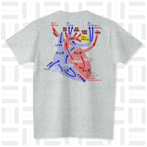 心臓 医療系 図（Tシャツ）|デザインTシャツ通販【Tシャツトリニティ】