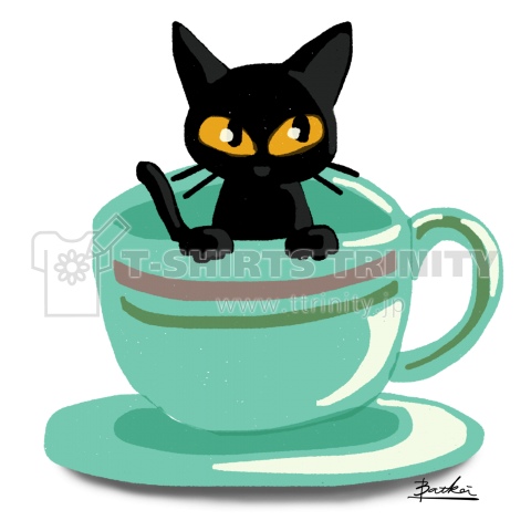 ティーカップと黒猫