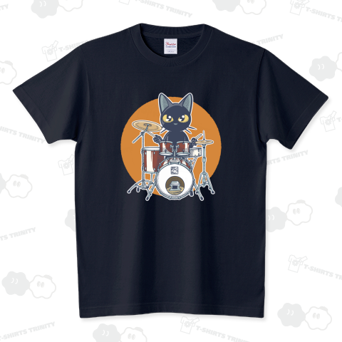 Cat Drummer スタンダードTシャツ(5.6オンス)