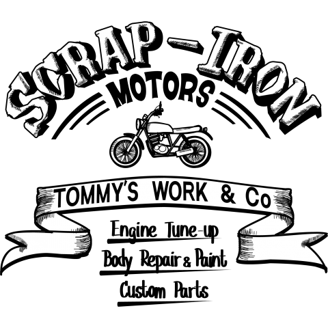 バイクイラスト スクラップアイアン デザインtシャツ通販 Tシャツトリニティ