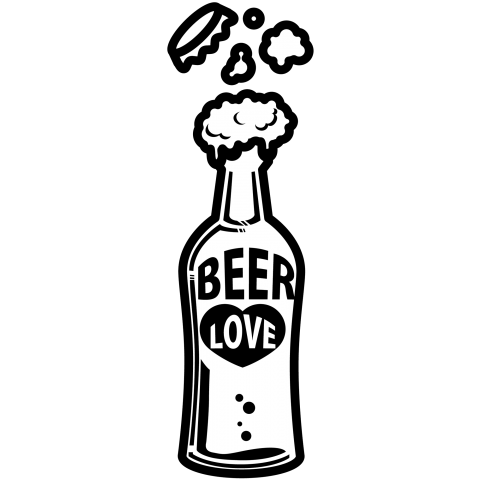 ILOVEBEER-ビール瓶-お酒好きに-黒