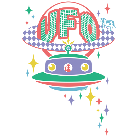 宇宙にきらめく宇宙人★未確認飛行物体★UFO★‐カラフル