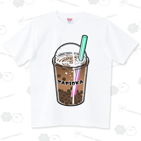 タピオカマニア-ミルクティー ハイグレードTシャツ(6.2オンス)