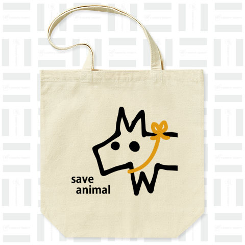 【全額寄付】save animal - big design トートバッグ Mサイズ