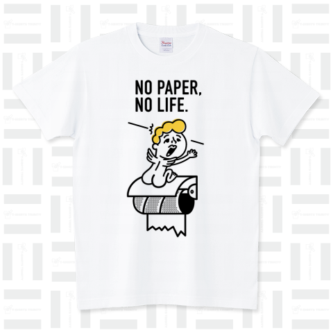 NO PAPER, NO LIFE.〜Angel〜 Black スタンダードTシャツ(5.6オンス)