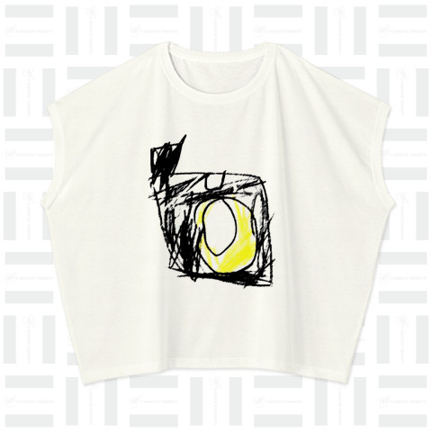 camera 落書き風カメラ キッズアート スリーブレスワイドTシャツ(4.3オンス)