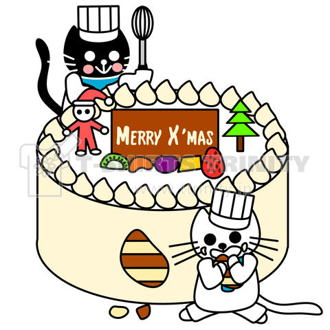 たまとクロとクリスマスケーキ