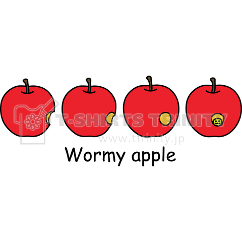 虫食いりんご 18 08 12 デザインtシャツ通販 Tシャツトリニティ