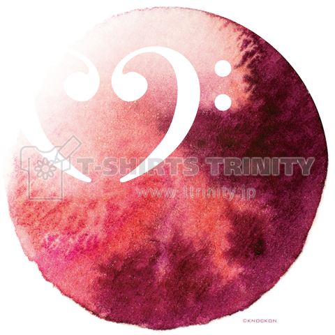 Bass Clef Heart Watercolored 04