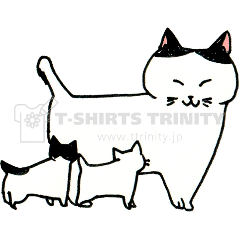 仲良し猫の親子 猫竹 デザインtシャツ通販 Tシャツトリニティ