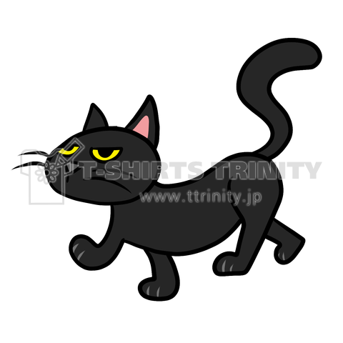 黒猫散歩 デザインtシャツ通販 Tシャツトリニティ