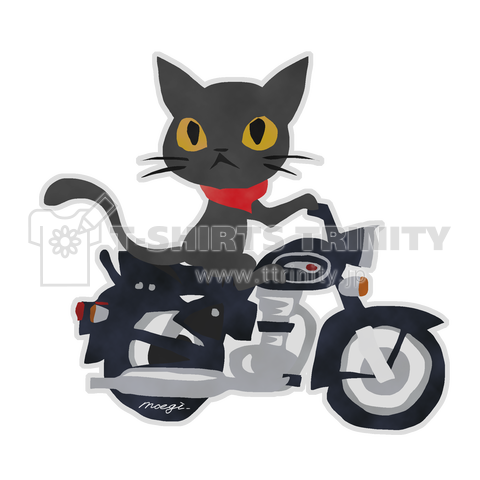 クラシックバイクな黒猫