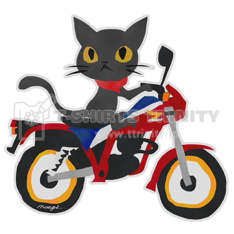 トライアルバイクな黒猫