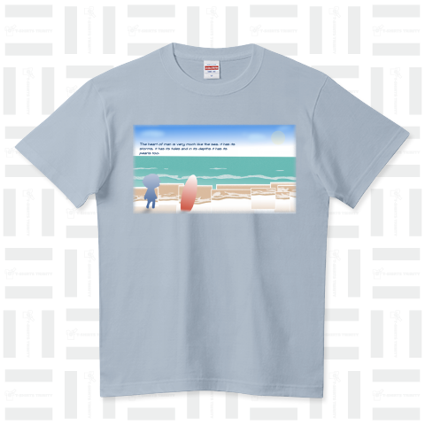 果てしない紺碧の海。 ハイクオリティーTシャツ(5.6オンス)