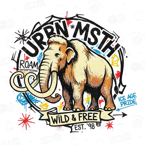 落書きマンモスのロゴ