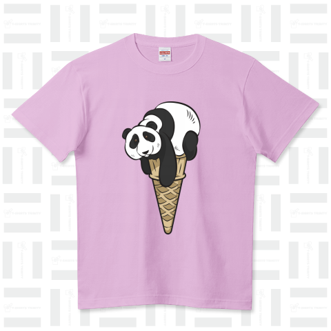 パンダ味のアイスクリーム ハイクオリティーTシャツ(5.6オンス)