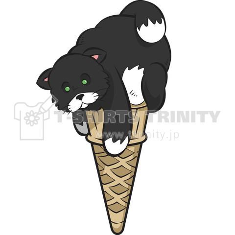 白黒の猫味のアイスクリーム