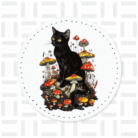 キノコの森の黒猫