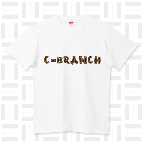 c-branch logo-wood-br ハイクオリティーTシャツ(5.6オンス)