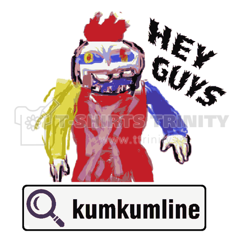 Kumkumline2 クムクムライン ピエロ キラークラウン 殺人ピエロ 怖い 不気味 きもかわ 闇 ホラー Tシャツ デザインtシャツ通販 Tシャツトリニティ