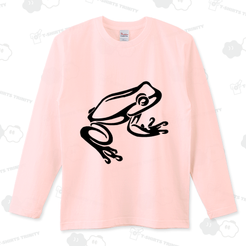 『カエル1 かえる フロッグ 蛙 frog かわいい 緑 両生類 爬虫類 池 川 沼 モノトーン  モノクロ』Tシャツ