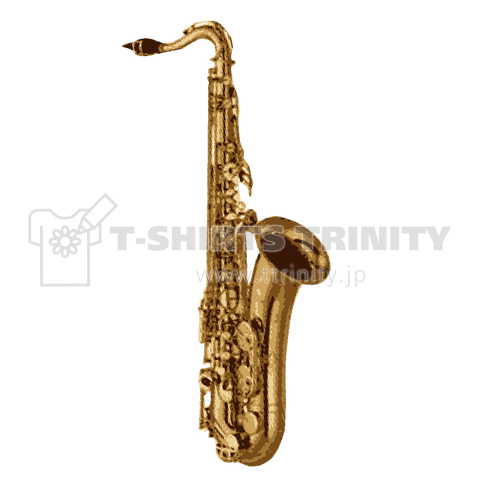 『サックス SAX 管楽器 楽器 吹奏楽 金管楽器 真鍮』Tシャツ