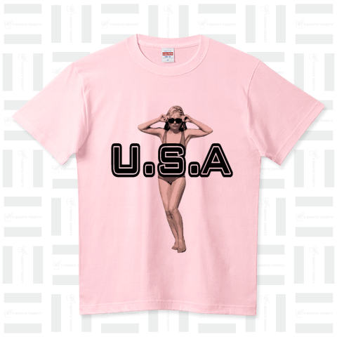 『USA アメリカ 米 米国 アメ公 外人 水着 美女 パツキン』Tシャツ