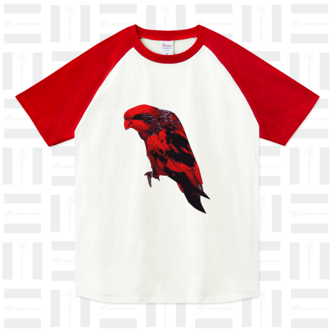 『インコ 赤 レッド かっこいい 鳥 鳥類 バード カラフルな鳥』Tシャツ