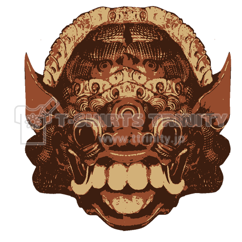インドネシアの神様2 魔除け 獣神 バロン お面 悪魔 Tシャツ デザインtシャツ通販 Tシャツトリニティ