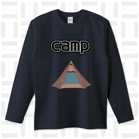 『キャンプ3 アウトドア バーベキュー テント 広場 山 河川敷 飯盒 サバイバル』Tシャツ