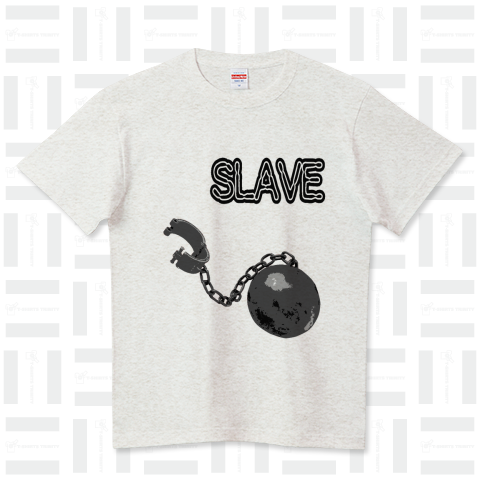 『奴隷 SLAVE 社畜 足かせ 囚人 鉄球 重り  ホラー オカルト 拷問 性奴隷 スレイブ』Tシャツ